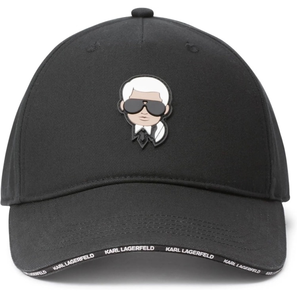 Karl Lagerfeld Paris Unisex Tape Brim Character Head Logo Cap,...